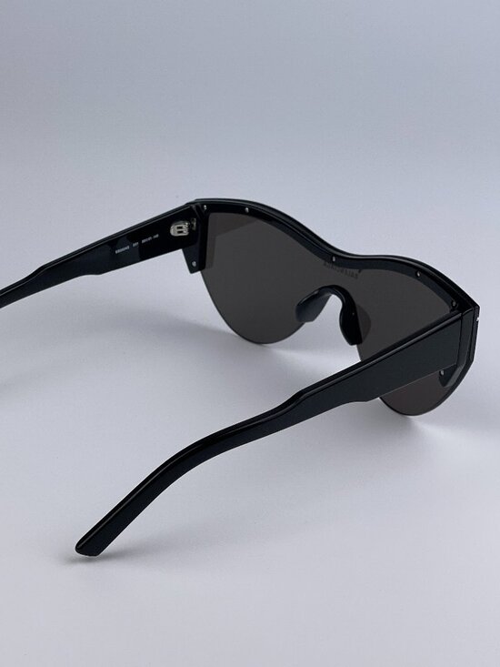 Balenciaga BB0004S 001 Sunglasses Black Grey Shield Unisex main image 7